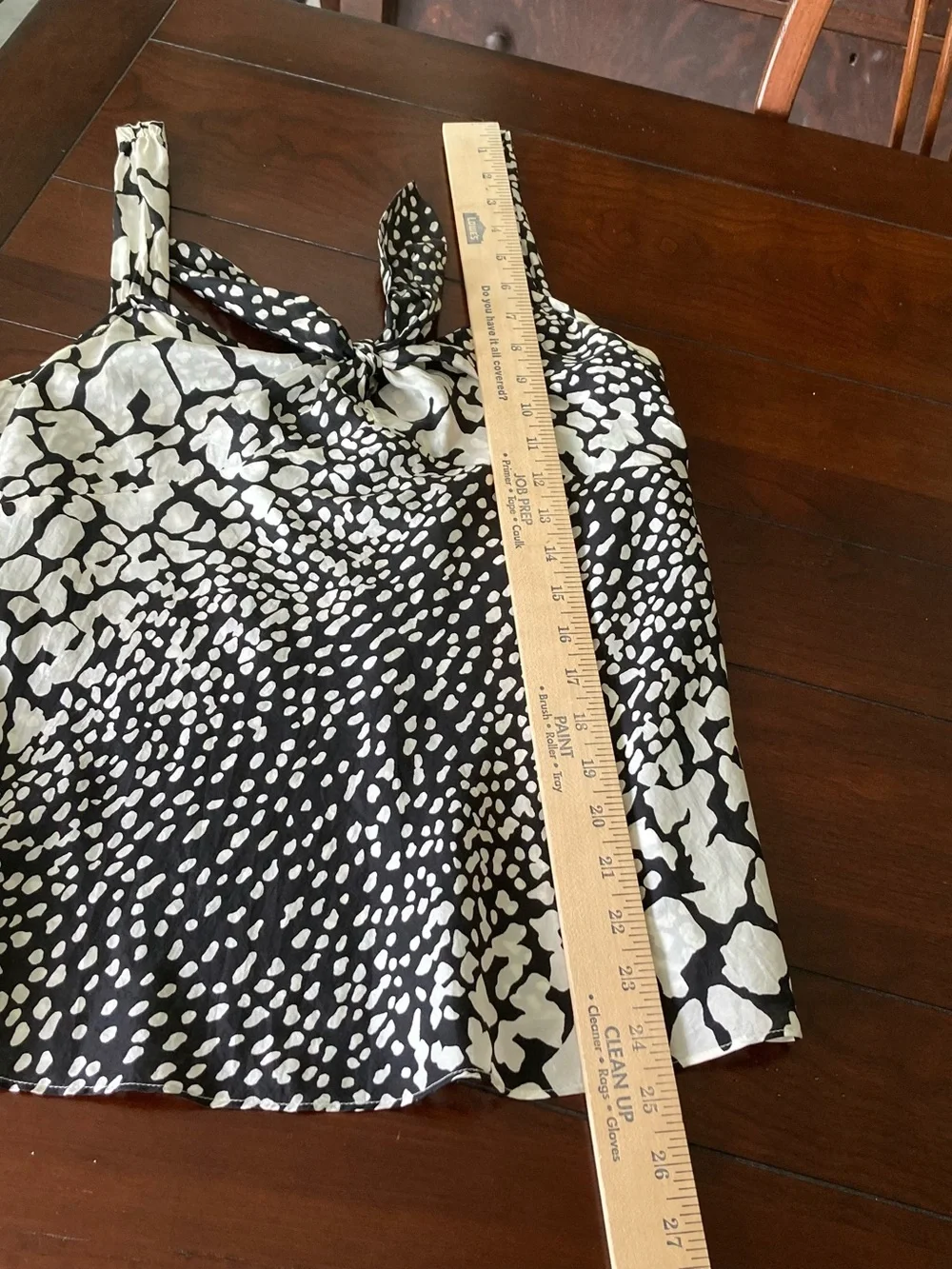 J. Crew Silk Black & White Tie-Front Camisole